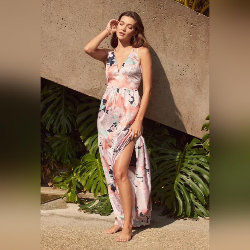 Lulu's Pink Sleeveless Maxi Sundress